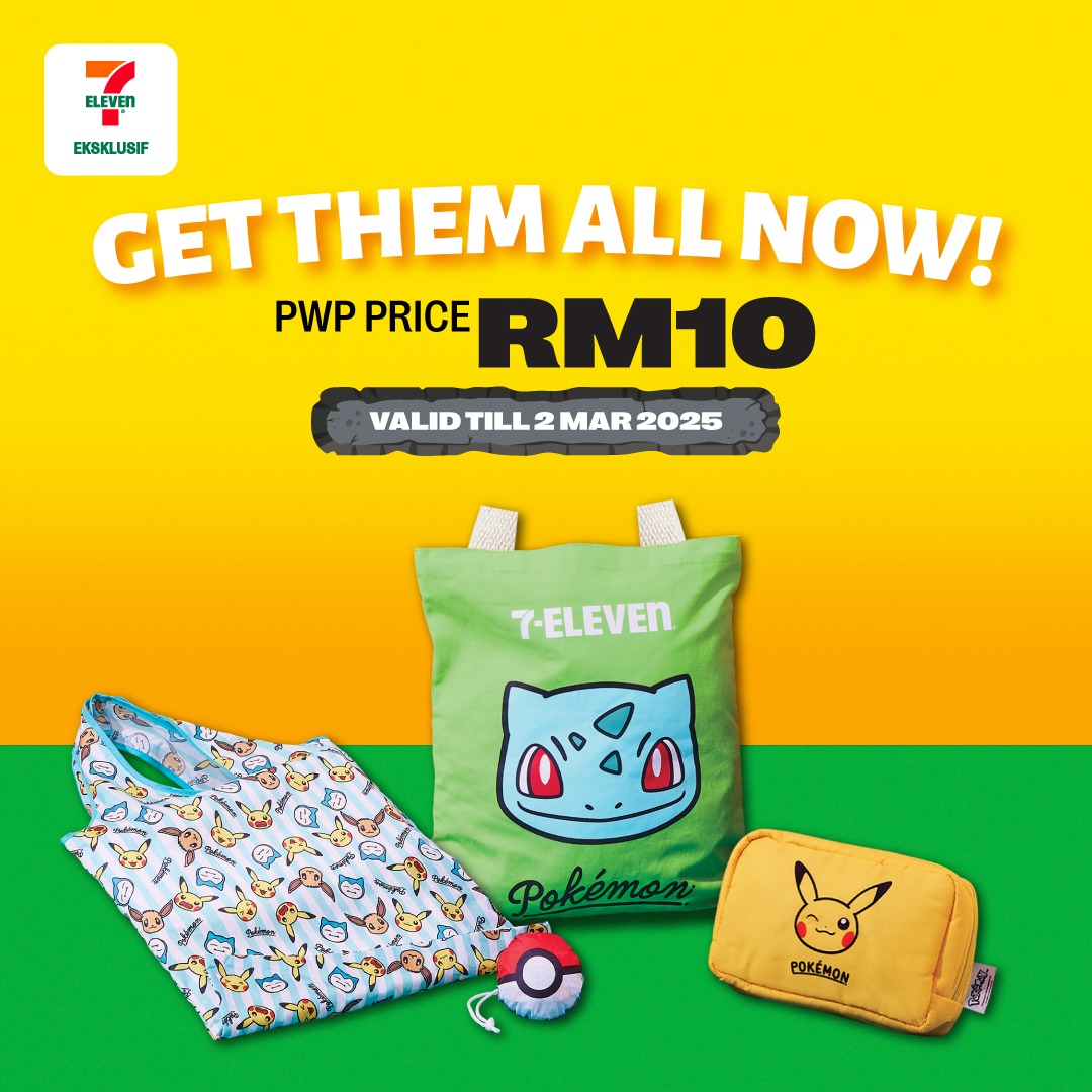 <a href="/7elevenmalaysia/">7-Eleven Malaysia</a> ada 3 jenis beg Pokémon gaisss. Mehlah kumpul sebelum 3 Mac.