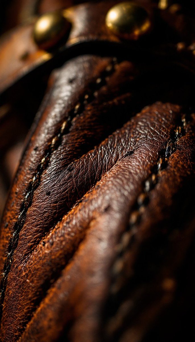 stockcake_com's tweet photo. #LeatherCraft Detail: Intricate #stitching patterns dance across rich #brown leather, highlighting the masterful #craftsmanship of traditional #leatherworking techniques. #leather #craftsmanship #stitching #brown #macro #AIart #AIphoto #StockCake ⬇️ Download and 📝 Prompt 👉 https://t.co/56Achqhqp2
