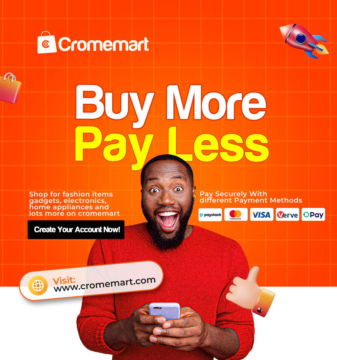 cromemart's tweet photo. 🛍️ SHOP LIKE A KING 👑
Get unbeatable prices on Cromemart!
From home appliances to trendy fashion items, electronics, and so much more, Cromemart brings you premium deals. https://t.co/EyikTVXPoq