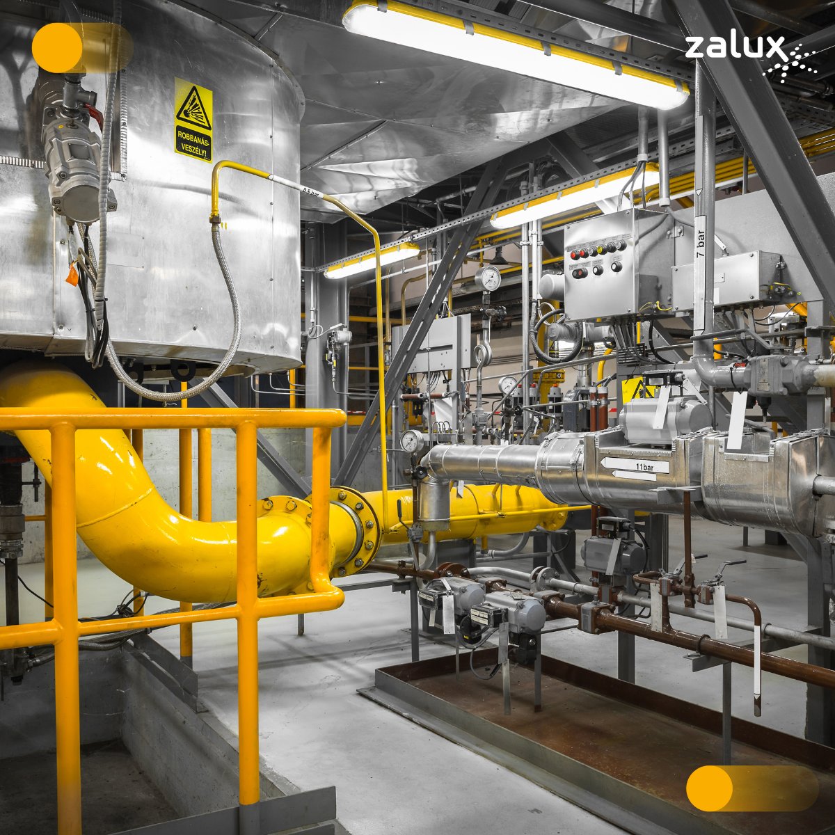 There is no point having the lights on if the sun is shining or if no one is around. Equally, the level of lighting should be continuously adapting to the time of day and the amount of light needed for operators to carry out their tasks safely.

#ATEX