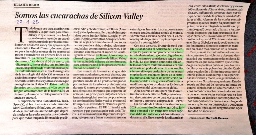 Atención cucarachas:

<a href="/brumelianebrum/">Eliane Brum</a>