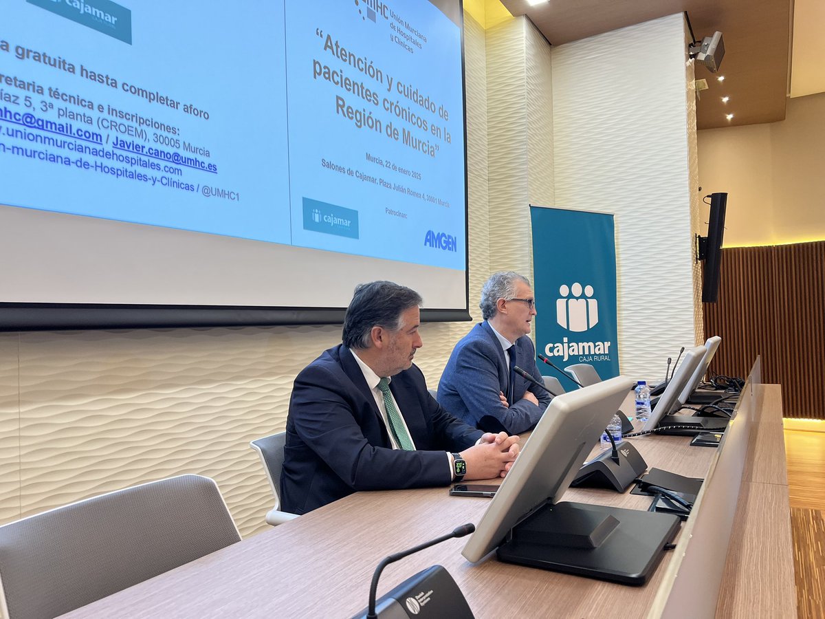 El presidente de la UMHC, Luis Mesa del Castillo (<a href="/luis_mesadel/">Luis Mesa</a>), junto al consejero de Salud de la Región de Murcia, Juan José Pedreño, inauguran la jornada “Atención y cuidado de pacientes crónicos en la Región de Murcia” organizada por la <a href="/UMHC1/">UMHC</a>