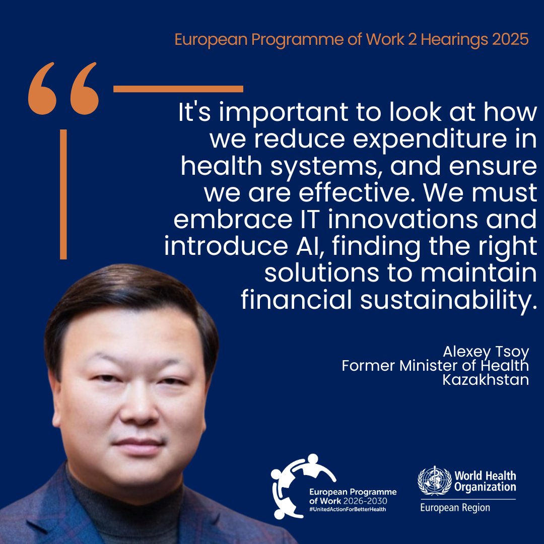 WHO/Europe (@who_europe) on Twitter photo The solutions of tomorrow are with us today. Making health systems more affordable means embracing new technologies and finding the right solutions for patients, health workers and policy makers says <a href="/ALEXEYTSOY3/">Alexey Tsoy</a> #UnitedActionForBetterHealth The solutions of tomorrow are with us today. Making health systems more affordable means embracing new technologies and finding the right solutions for patients, health workers and policy makers says <a href="/ALEXEYTSOY3/">Alexey Tsoy</a> #UnitedActionForBetterHealth