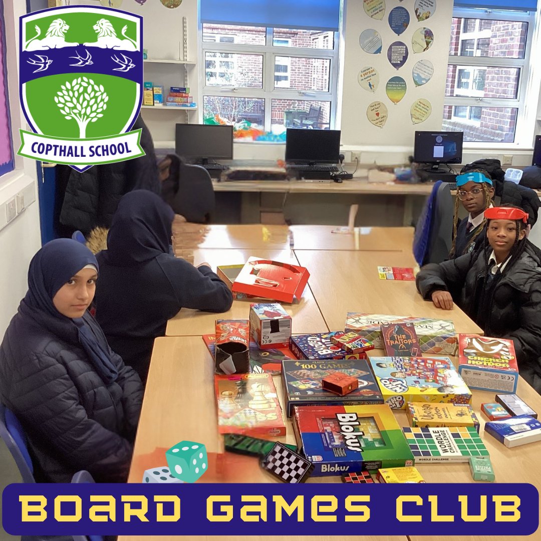 Students in year 7, 8 &amp; 9 enjoy their favourite board games at lunchtime.

#lunchtimegames #boardgamesclub #boardgame #CopthallSchool #lunchtime