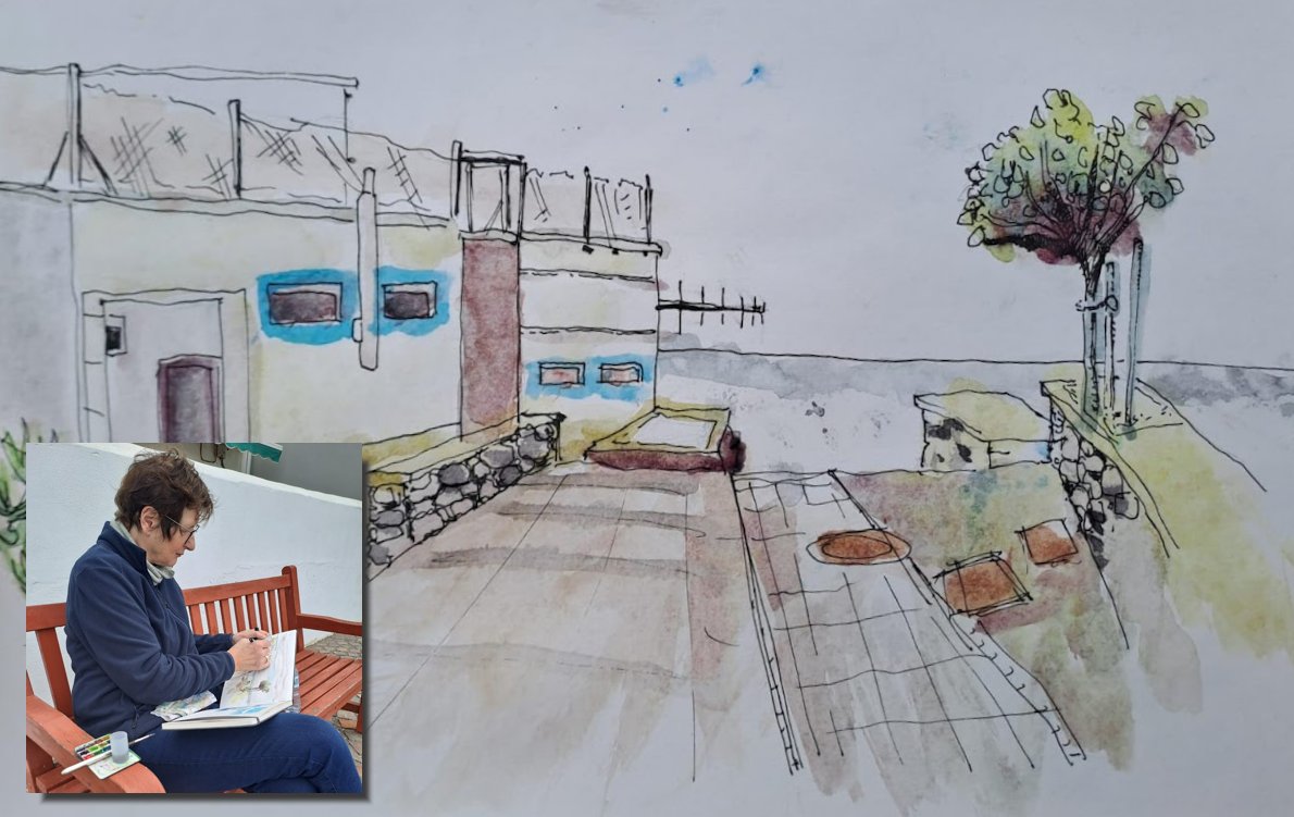 teidagua's tweet image. Ayer una amiga inglesa, Rita Brand, permanecía  concentrada en su trabajo 👇 ¡en esta preciosa acuarela 🎨 🖌️ de la #EBAR de #Bajamar! 🌊

🤗 Sin duda el #Arte y el #Mar son una perfecta combinación para la tranquilidad👌