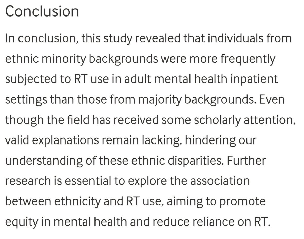 Ethnic disparities in rapid tranquillisation use and justifications in adult mental health inpatient settings: a systematic review and meta-analysis

New paper led by Martin Locht Pedersen 👇🏽