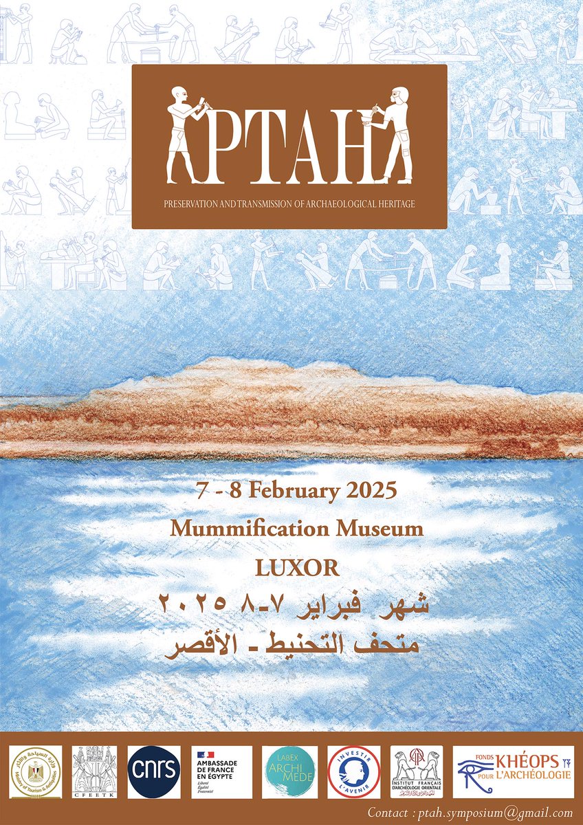 PTAH Symposium - 7-8th of February 2025, Luxor, Mummification Museum 📆‼️📢
Complete program: cfeetk.cnrs.fr/wp-content/upl…

Please note that registration is required to attend PTAH Symposium – in person or online. Please complete this form: forms.gle/Guk7HuevZaH5Cx…