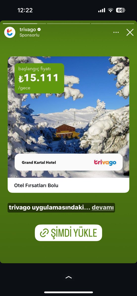 O kadar olan bitenin üstüne karşıma çıkan reklama bakın.. Cennetten bir parça gibi fotoğraflamışlar, onlarca kişiye cehennem olan yeri 😓 #bolukartalkaya