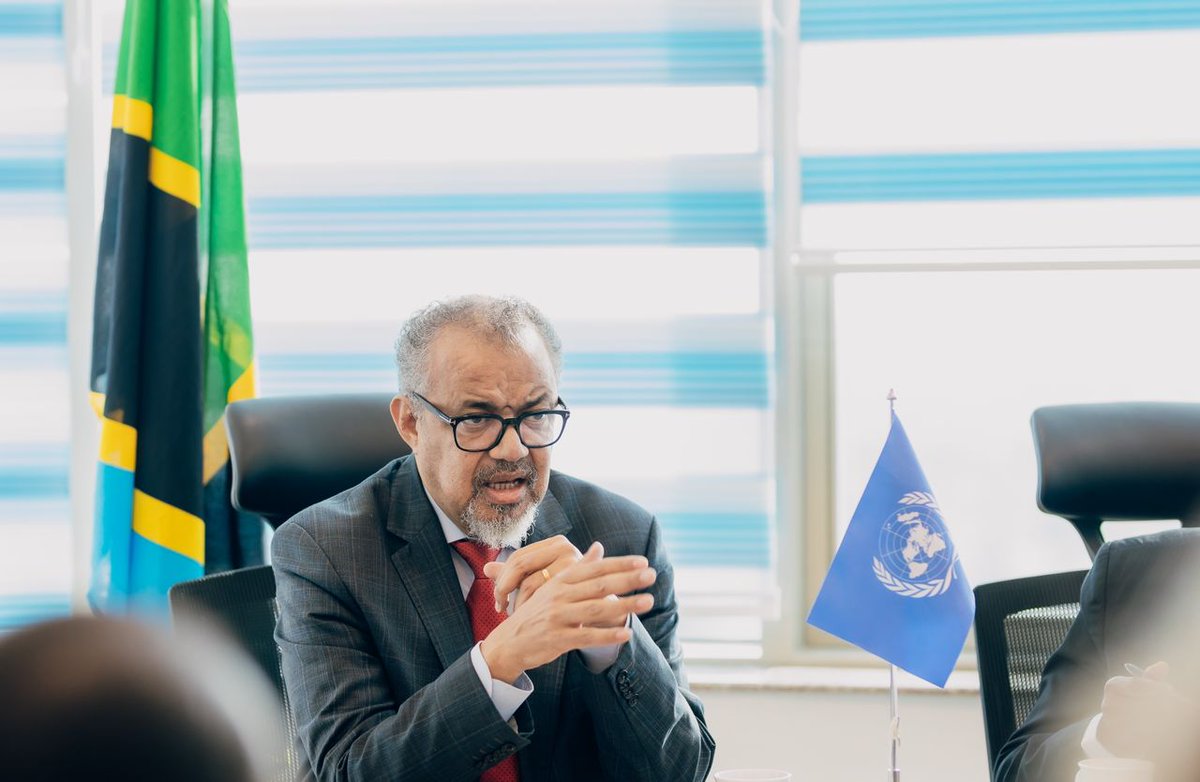 UnitedNationsTZ's tweet photo. On his mission to Tanzania, @WHO Director-General @DrTedros met with 🇺🇳 Country Team this morning, commending their dedication to advancing health. 

This comes as Tanzania confirms its first case of Marburg virus—a reminder of the need for continued vigilance and cooperation. 🤝 https://t.co/Wsxzfjd6Zd
