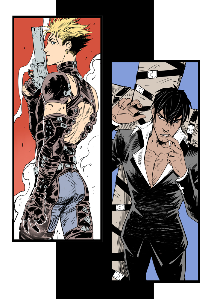 KaySD999's tweet image. #trigun #vash #wolfwood