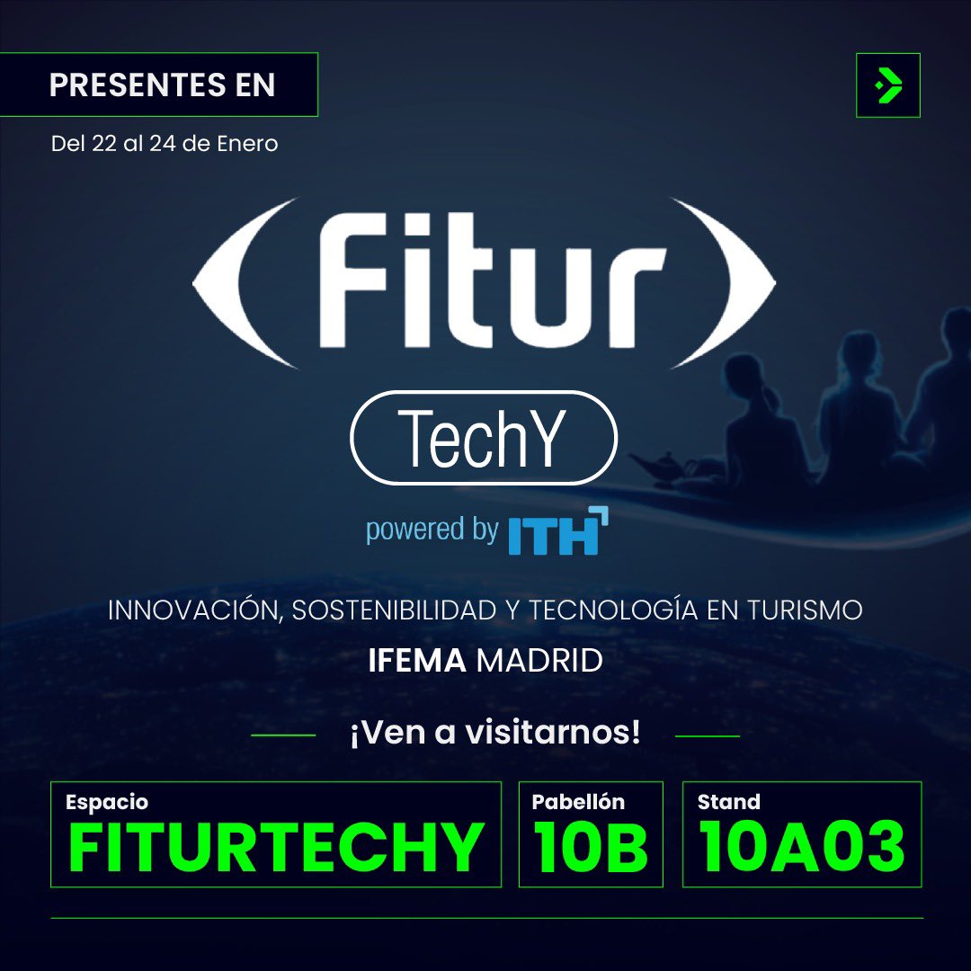 ¡En <a href="/fitur_madrid/">FITUR</a> con <a href="/ithotelero/">ITH</a>! Ven y conoce a nuestro asistente virtual (AVA) y el mapa interactivo. 

“¿Qué podemos visitar?” “Estoy por aquí X días, ¿qué puedo visitar?” 

Los turistas resuelven dudas con AVA 🙋🏽‍♀️ y trazan una ruta con el mapa 🗺️. ¡Te esperamos! #turistech