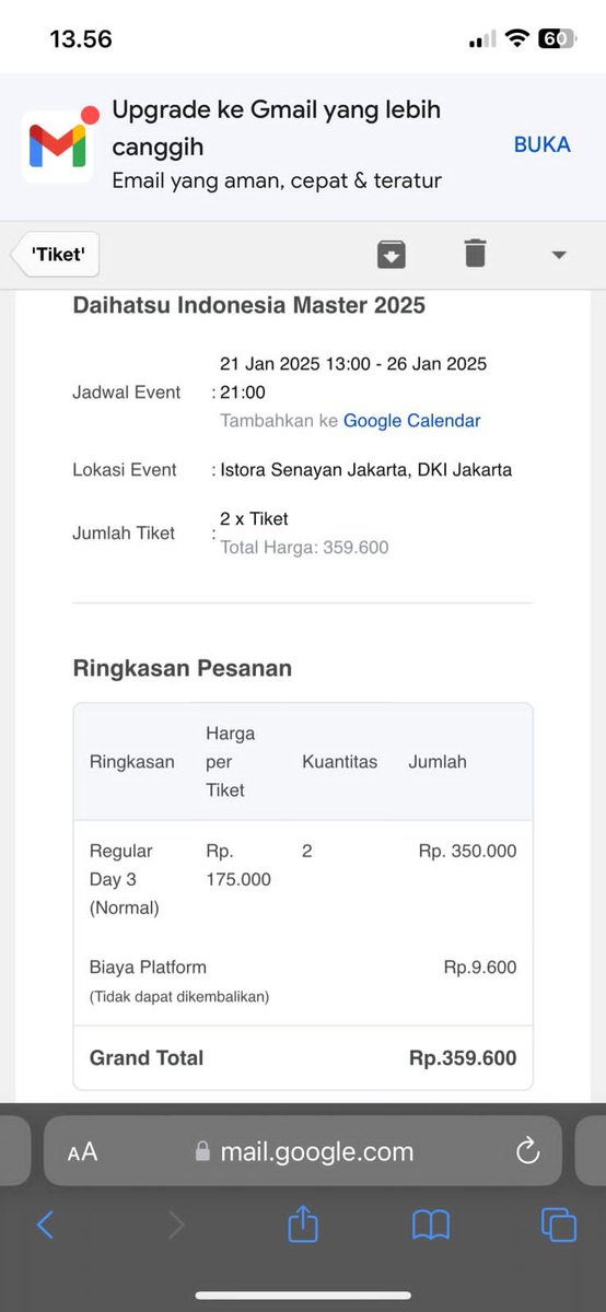 monseokjinnie's tweet photo. wts dijual 2 tiket reguler daihatsu indonesia master hari kamis, 23 Januari 2025 nggabisa dateng karena ngga dapet jatah libur, nanti pake surat kuasa, boleh negoo

#zonauang #wts #DIM2025 https://t.co/DEL6iFFSz1