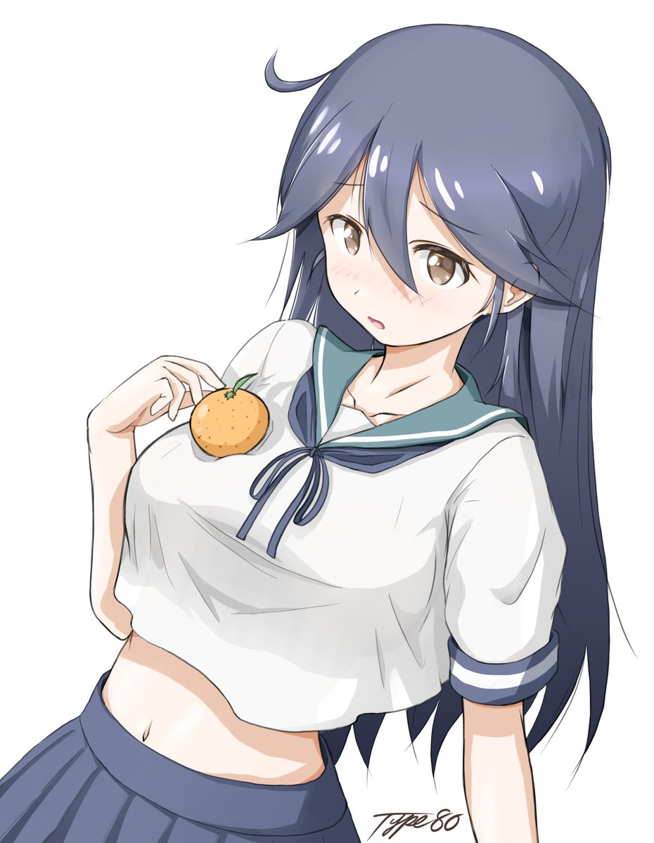 潮(艦これ) 「描き初めなので今が新年。鏡餅担当の潮ちゃん。 」|80式のイラスト