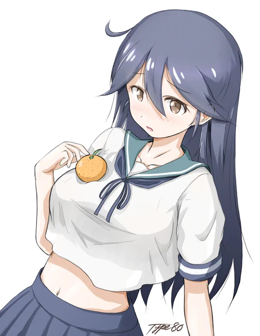 描き初めなので今が新年。鏡餅担当の潮ちゃん。 