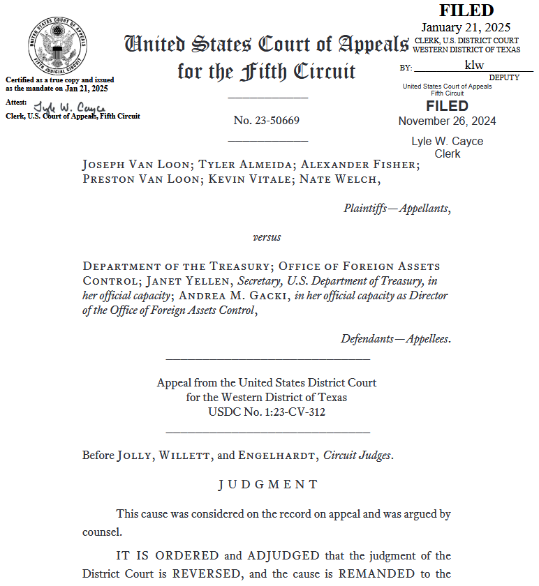 Tornado Cash sanctions lawsuit