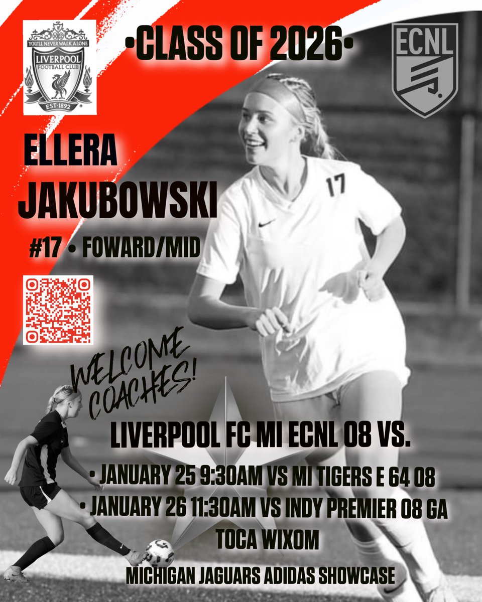 Ellera Jakubowski (@ejakubowski4) on Twitter photo Excited for the Jags Adidas Elite Showcase this weekend!! #classof2026 #uncommitted <a href="/misoccernetwork/">Michigan Soccer Network</a> <a href="/ImYouthSoccer/">ECNL/GA/Recruiting/College Soccer</a> <a href="/wearesoccershow/">We Are Soccer ⚽️</a> <a href="/LFCIAMichigan/">Liverpool FC International Academy Michigan</a> Excited for the Jags Adidas Elite Showcase this weekend!! #classof2026 #uncommitted <a href="/misoccernetwork/">Michigan Soccer Network</a> <a href="/ImYouthSoccer/">ECNL/GA/Recruiting/College Soccer</a> <a href="/wearesoccershow/">We Are Soccer ⚽️</a> <a href="/LFCIAMichigan/">Liverpool FC International Academy Michigan</a>