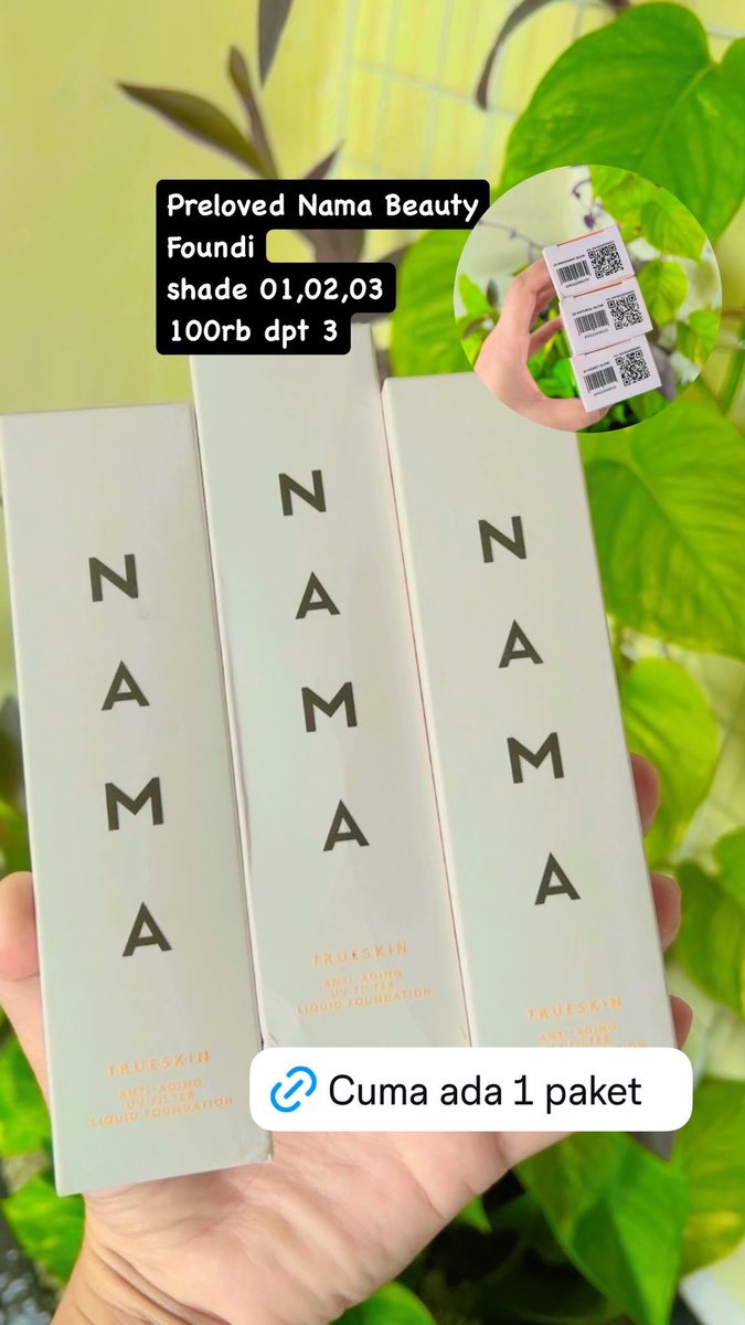 detydhe's tweet photo. Guys ada yg mau ga? Nama Foundi 3pc 100rb doang, masih new 
yg mau ada 1 paket bisa Co lewat shopee🛒https://t.co/xWWqK0E6Qu 
#namabeauty https://t.co/8FCfRfbure