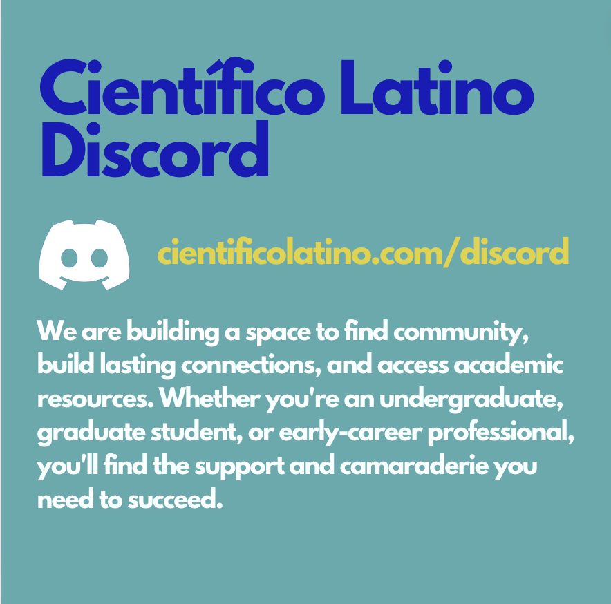 🌟 Join our Científico Latino Discord community! 🌟 We're creating a space where undergrads, grad students, and early-career professionals can connect, grow, and access valuable academic resources. Find the support, build lasting connections, and succeed together! 💡👩‍🔬👨‍🔬 ⁠