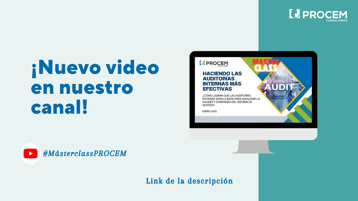 PROCEM_ES's tweet photo. En este video compartimos consejos prácticos y estrategias clave para llevar a cabo auditorías internas que realmente aporten valor.

📌 Dale click aquí: https://t.co/STmvVblqIC y
suscríbete para más contenido sobre ISO y gestión empresarial.

#MásterclassPROCEM #AprendeconPROCEM https://t.co/GT0efqMLcx