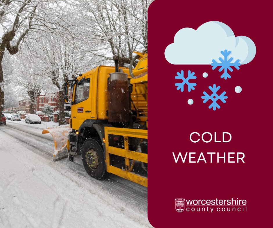 Gritters will be out and about across Worcestershire this evening.

Temperatures are to drop to around minus one degrees tonight, so our gritting team will be treating our Primary and Secondary routes from 6pm.

For routes: worcestershire.gov.uk/council-servic…
