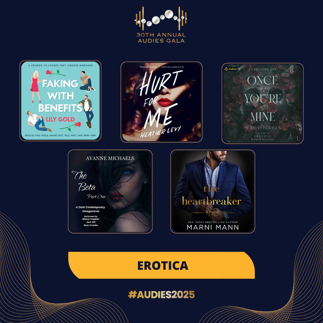 Audiobooks (@audiobooks) on Twitter photo 🔥 The finalists in Erotica at #Audies2025 bring the heat! Which one made you blush, laugh, or fall in love?
#loveaudiobooks #audiobookawards #audiobooks #narrators <a href="/seancrisden/">Sean Crisden</a>
<a href="/ConnorCrais/">Connor Crais</a> <a href="/Dreamscapeaudio/">Dreamscape Media</a> <a href="/podium_ent/">Podium Entertainment</a> 🔥 The finalists in Erotica at #Audies2025 bring the heat! Which one made you blush, laugh, or fall in love?
#loveaudiobooks #audiobookawards #audiobooks #narrators <a href="/seancrisden/">Sean Crisden</a>
<a href="/ConnorCrais/">Connor Crais</a> <a href="/Dreamscapeaudio/">Dreamscape Media</a> <a href="/podium_ent/">Podium Entertainment</a>