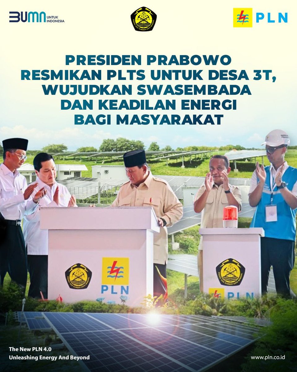 heyking_xone's tweet photo. Peresmian PLTS ini adalah langkah strategis menuju Indonesia yang lebih terang dan sejahtera
#PLNuntukIndonesia https://t.co/OsM7REDCLk