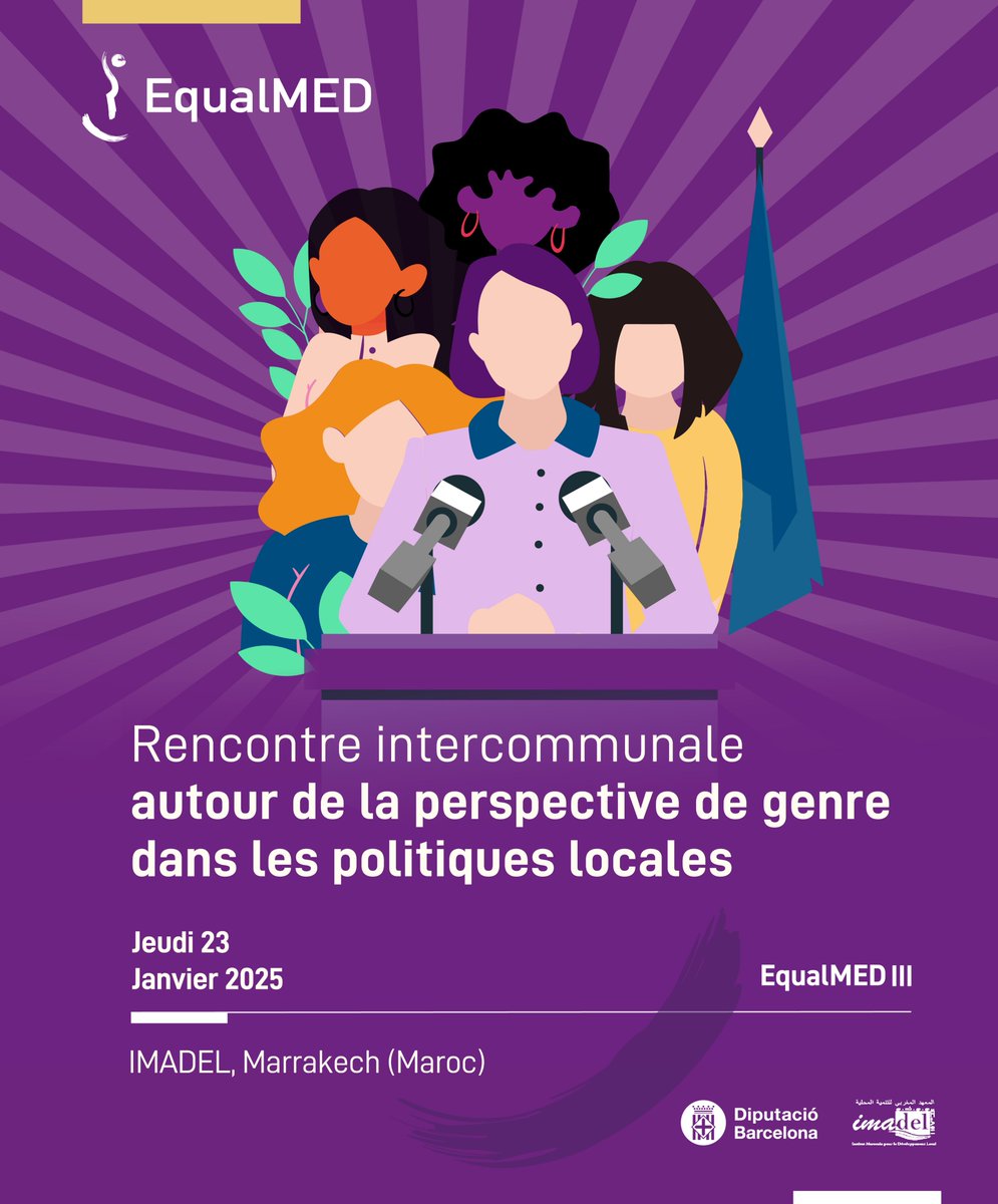 MarocImadel's tweet photo. 📢 #EqualMEDIII : jeudi 23/01 IMADEL organise une rencontre intercommunale sur l'integration de la perspective genre dans les politiques territoriales au Maroc, avec la participation des communes marocaines, des membres des Instances d'Égalité, d'associations et d'autres acteurs. https://t.co/drS0sJLhJG