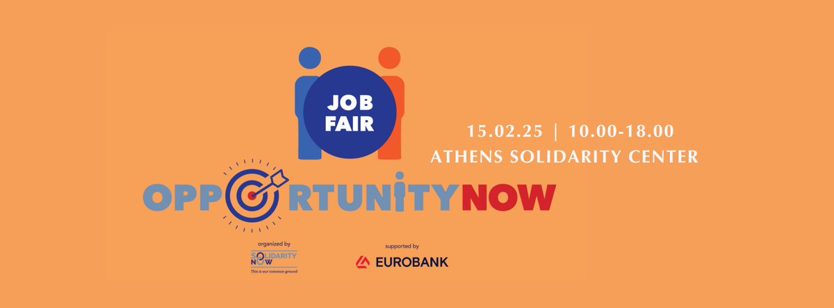 Solidarity Now (@solidarity_now) on Twitter photo Ημέρα Καριέρας “Opportunity Now”: Μετατρέψτε την Ευκαιρία σε Δράση. Τώρα! Η Ημέρα Καριέρας διοργανώνεται από το SolidarityNow, το Σάββατο 15 Φεβρουαρίου, 10.00-18.00, στο Κέντρο Αλληλεγγύης Αθήνας & απευθύνεται σε όλους! <a href="/SwissEmbassyGR/">Swiss Embassy in Greece</a> <a href="/migrationgovgr/">Υπουργείο Μετανάστευσης & Ασύλου</a> Ημέρα Καριέρας “Opportunity Now”: Μετατρέψτε την Ευκαιρία σε Δράση. Τώρα! Η Ημέρα Καριέρας διοργανώνεται από το SolidarityNow, το Σάββατο 15 Φεβρουαρίου, 10.00-18.00, στο Κέντρο Αλληλεγγύης Αθήνας & απευθύνεται σε όλους! <a href="/SwissEmbassyGR/">Swiss Embassy in Greece</a> <a href="/migrationgovgr/">Υπουργείο Μετανάστευσης & Ασύλου</a>