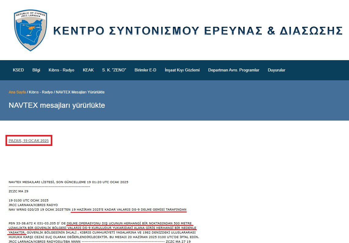AK Parti Doğu Akdeniz’de sus pus❗️

Doğu Akdeniz’deki petrol ve doğalgaz yatakları göz göre göre Güney Kıbrıs Rum Yönetimi’ne terk edilmeye başlandı.

19 Ocak 2025’te GKRY, Türkiye’nin kıta sahanlığı üzerinde bulunan 5 numaralı parselde 6 ay boyunca sondaj yapacağını Navtex’le