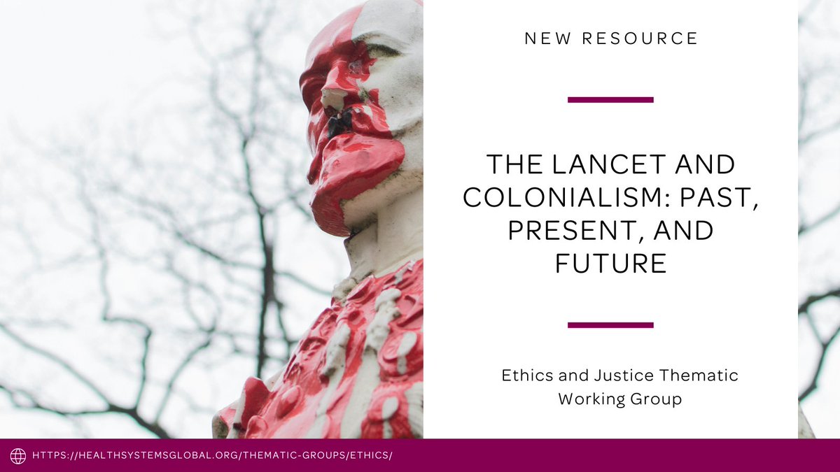 Pamoja (@pamojauk) on Twitter photo NEW!! 📚🧑💻
Authors illuminate links between The Lancet and colonialism, with examples from past & present, showing how the journal legitimised & continues to promote specific types of knowers, knowledge, perspectives, interpretations in health & medicine.
ethicsresource.ringsgenderresearch.org/resource/the-l… NEW!! 📚🧑💻
Authors illuminate links between The Lancet and colonialism, with examples from past & present, showing how the journal legitimised & continues to promote specific types of knowers, knowledge, perspectives, interpretations in health & medicine.
ethicsresource.ringsgenderresearch.org/resource/the-l…