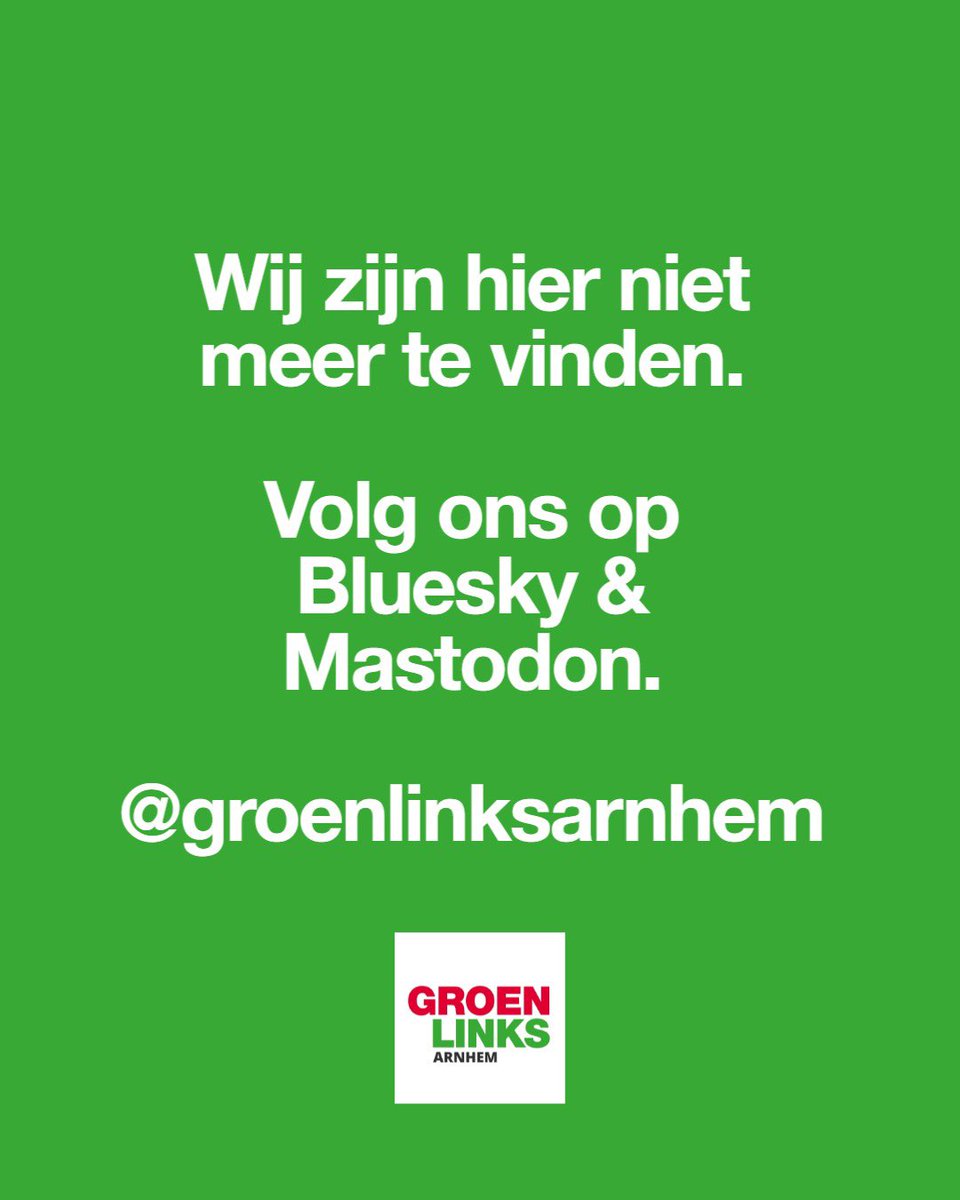 Wij verlaten dit platform. Volg ons op BlueSky, Mastodon, Instagram of Facebook.