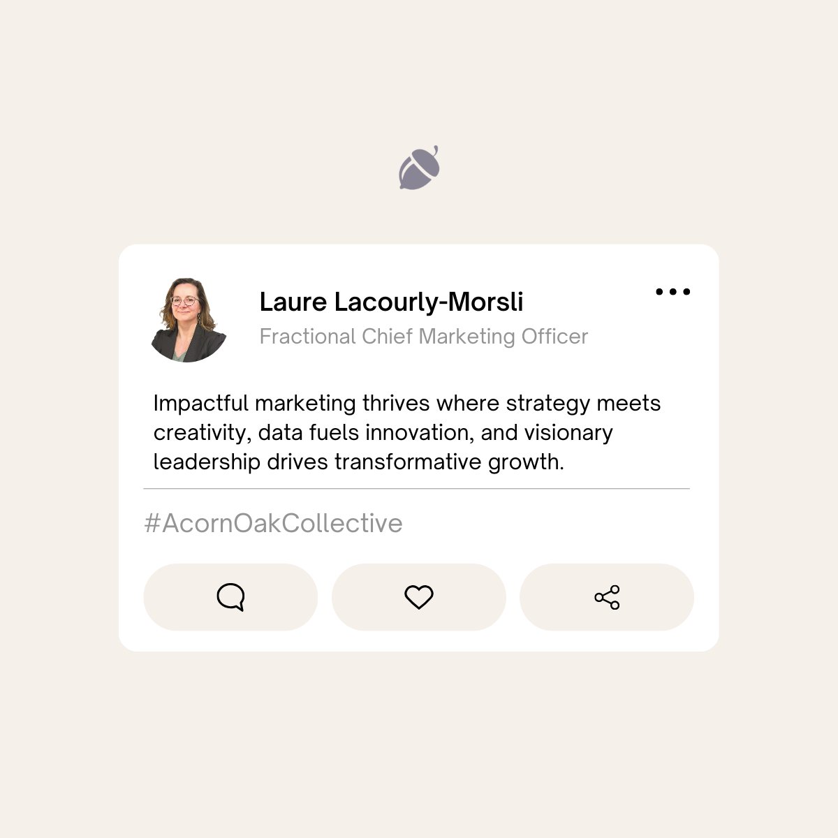“Impactful marketing thrives where strategy meets creativity, data fuels innovation, and visionary leadership drives transformative growth." Laure Lacourly-Morsli,  Fractional Chief Marketing Officer