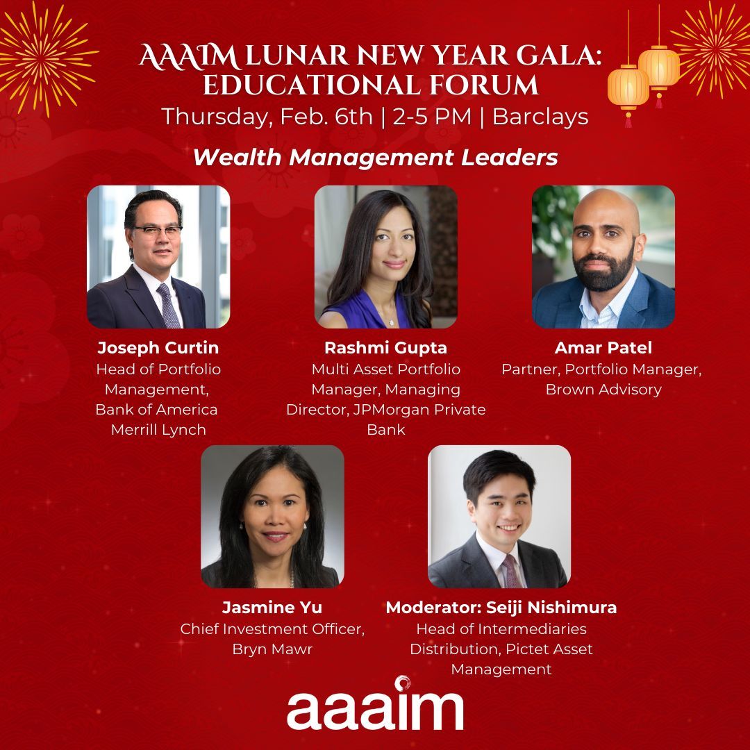 AAAIMorg's tweet image. Join AAAIM at the Pre-Gala Education Seminar with top CIOs. This insightful event is free for registered Gala attendees and qualified LPs. Registration fees apply for AAAIM members while there’s availability. buff.ly/4aiJMuI
#AAAIM #LunarNewYearGala