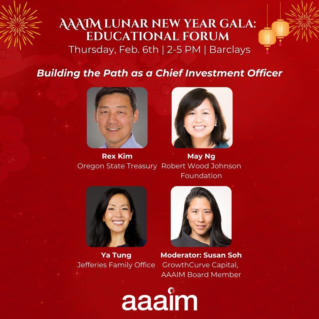 AAAIMorg's tweet image. Join AAAIM at the Pre-Gala Education Seminar with top CIOs. This insightful event is free for registered Gala attendees and qualified LPs. Registration fees apply for AAAIM members while there’s availability. buff.ly/4aiJMuI
#AAAIM #LunarNewYearGala