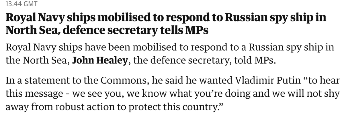 STWuk's tweet photo. This is completely irresponsible from @JohnHealey_MP By his own admission, this was a ship 45 miles off the British coast, not doing anything wrong.

Any sensible politician would want to diffuse tensions. This one makes statements deliberately aimed at creating them. https://t.co/FAOGSMyxvl
