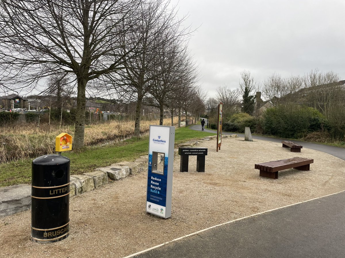 Rest points are critical to success of greenways, like this attractive rest point we have on the Ulster Canal Greenway in Monaghan town.

Complete with seating, drinking water refill point, trees, with a nice view &amp; tranquil setting along the Ulster Canal.

#MoretoMonaghan