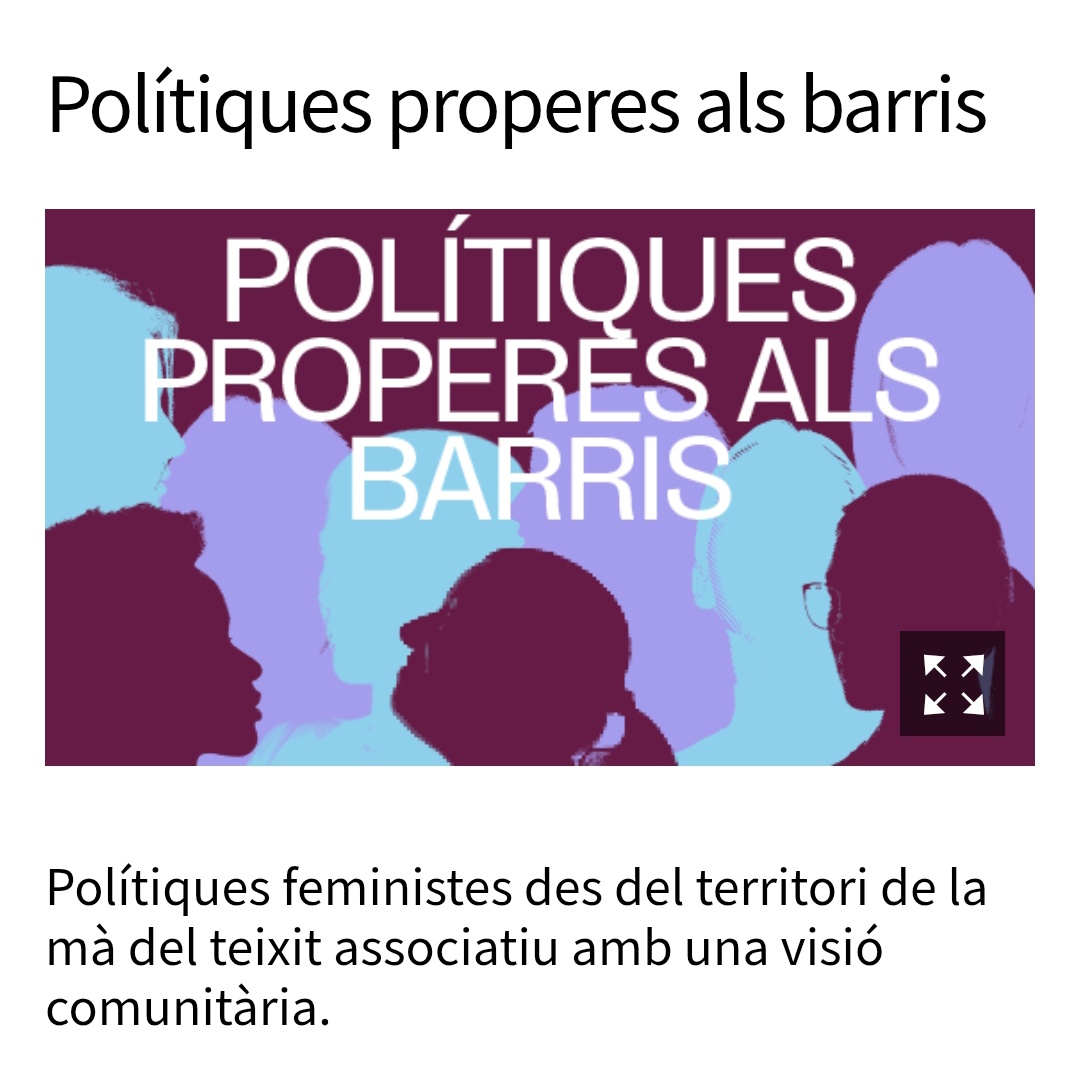 El nostre districte <a href="/bcn_hg/">Horta-Guinardó</a> acollirà la sessió: Polítiques properes als barris💜
🗓️El 3 de Febrer a les 17h, al Casal de Barri Can Travi de Vall d'Hebron

Us animo a les dones i les joves a participar d'aquesta iniciativa per construir conjuntament una ciutat més feminista👇🏻