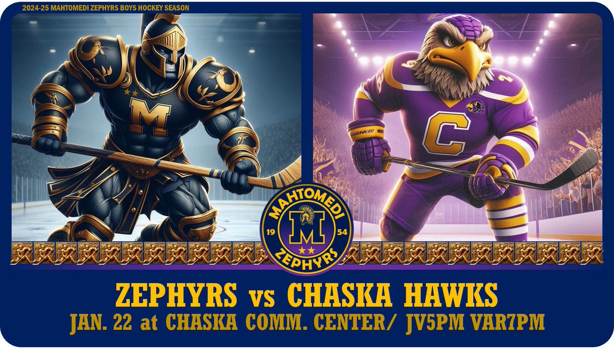 📅 Game Day #18

🆚 <a href="/CHSboyshockey/">Chaska Boys Hockey</a> 

📍Chaska Community Center
⏰ JV 5pm | Varsity 7pm

🎟️ gofan.co/event/1970778
💻 gametimemn.com/chaska-hawks-l…