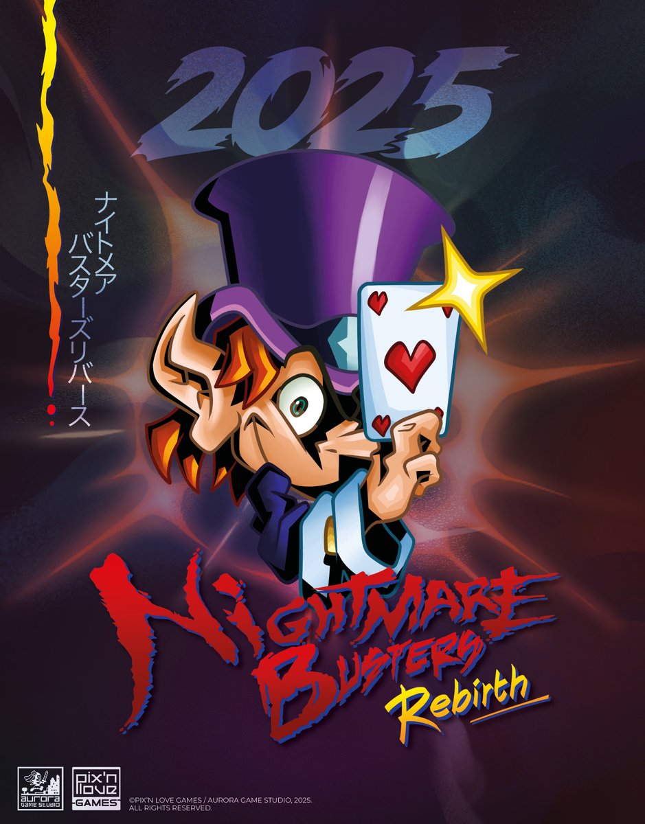 Pixnlove's tweet image. En 2025, le rêve deviendra réalité. 🤗

Pix&apos;n Love et Aurora Game Studio vous donnent RDV prochainement pour de nouvelles révélations sur Nightmare Busters Rebirth ! ♦️♣️♥️♠️