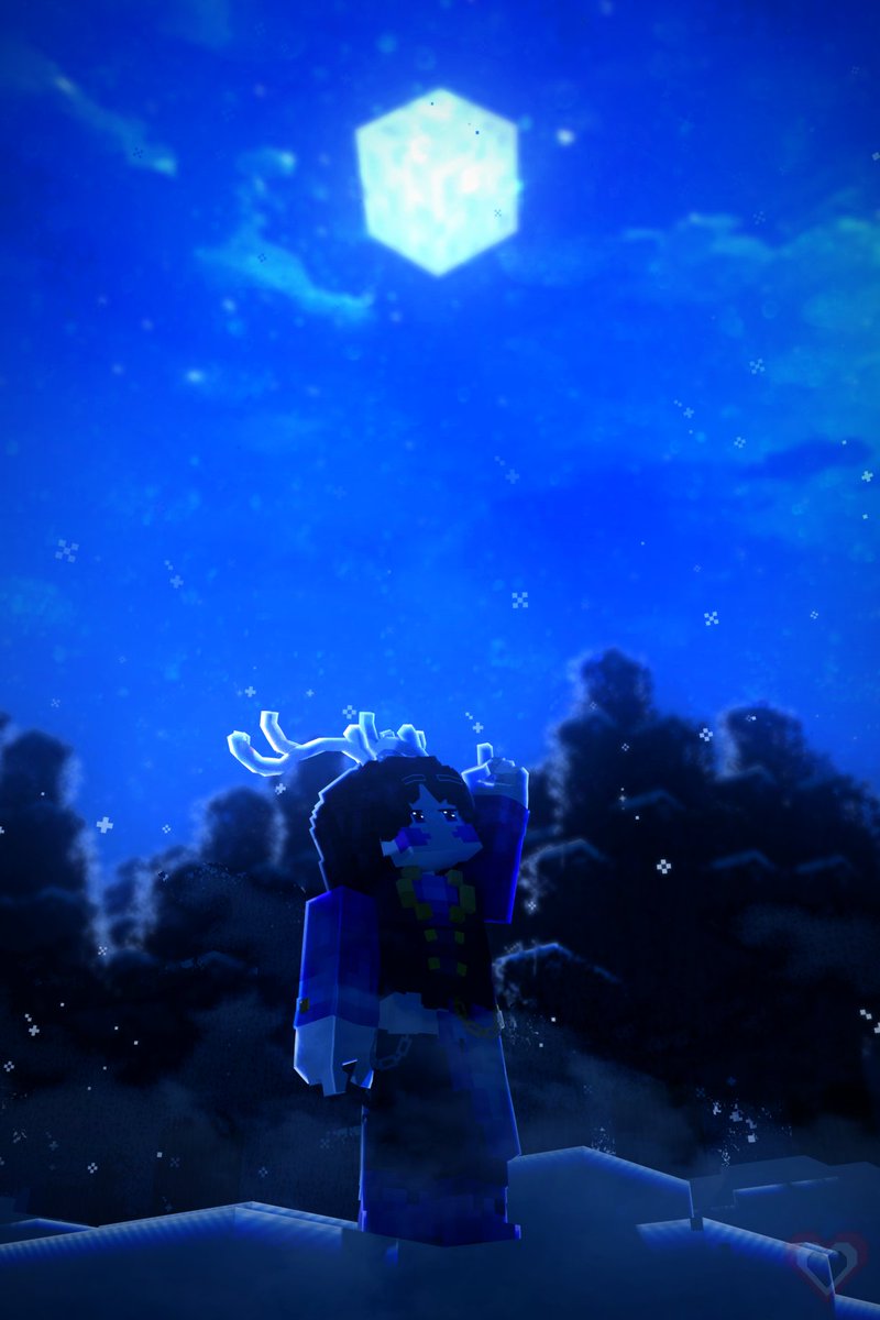 AntPlayz_'s tweet image. "The moonlight gives no warmth, but its light forever guides me through the darkness. A sense of comfort, enjoyment, calmness of finally being home with my love."
.
.
Happy 18th Bday to the sweetest boy, @ZedrixMutatio ❤️🎂
#Minecraft #mineimator #3Dartist
