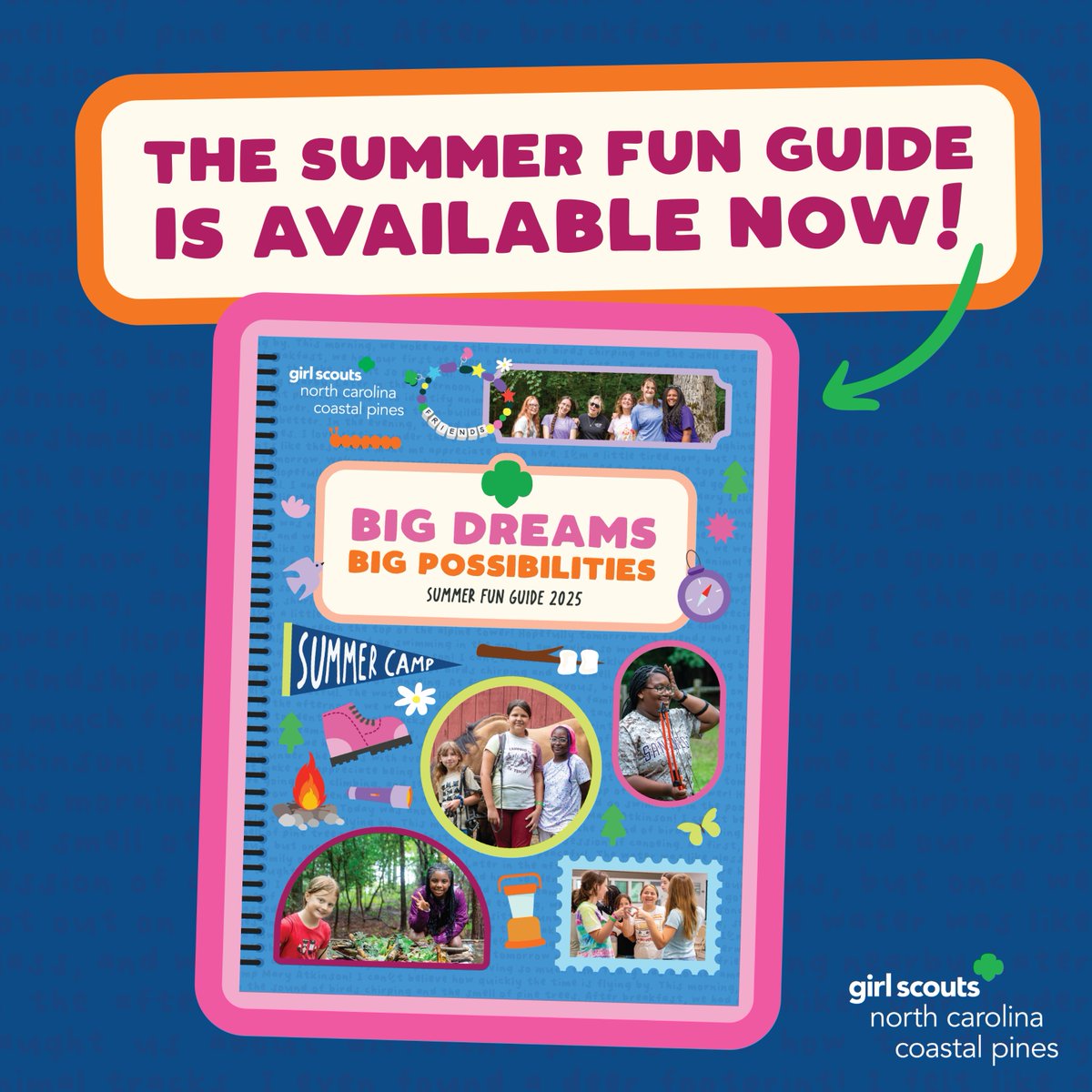 ☀️ Thinking warm thoughts? The Summer Fun Guide is HERE to help you dream of sunny adventures ahead! 🌳 Packed with camps, activities, and unforgettable experiences, it’s time to start planning your best summer yet. Don’t wait—your next adventure awaits! gsnccp.org/SummerResCamp