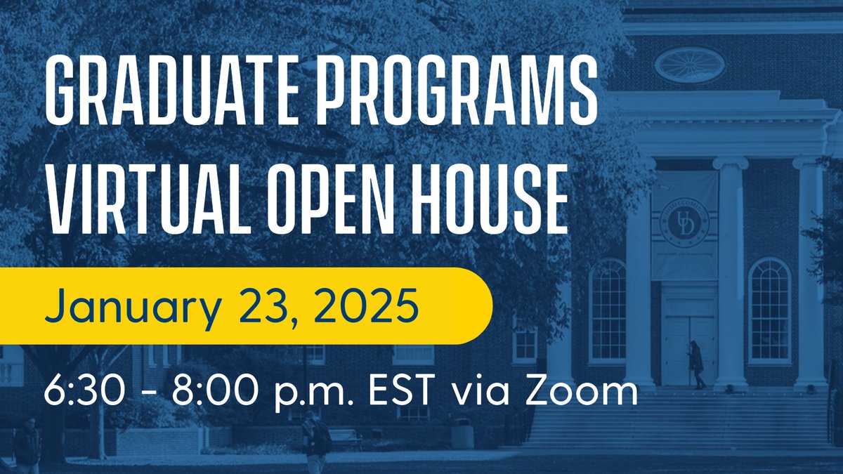 UD College of Education & Human Development (@udcehd) on Twitter photo 🗓️REMINDER! Tomorrow, 1/23 at 6:30 pm-CEHD Graduate Programs Virtual Open House. Learn about <a href="/UDelaware/">Univ. of Delaware</a> Masters and Ed.D. programs in: 📚 Educational Leadership📚School Psych📚Ed Tech📚Interdisciplinary Evaluation Science📚Literacy 📚Social Work and more: cehd.udel.edu/graduate-progr… 🗓️REMINDER! Tomorrow, 1/23 at 6:30 pm-CEHD Graduate Programs Virtual Open House. Learn about <a href="/UDelaware/">Univ. of Delaware</a> Masters and Ed.D. programs in: 📚 Educational Leadership📚School Psych📚Ed Tech📚Interdisciplinary Evaluation Science📚Literacy 📚Social Work and more: cehd.udel.edu/graduate-progr…