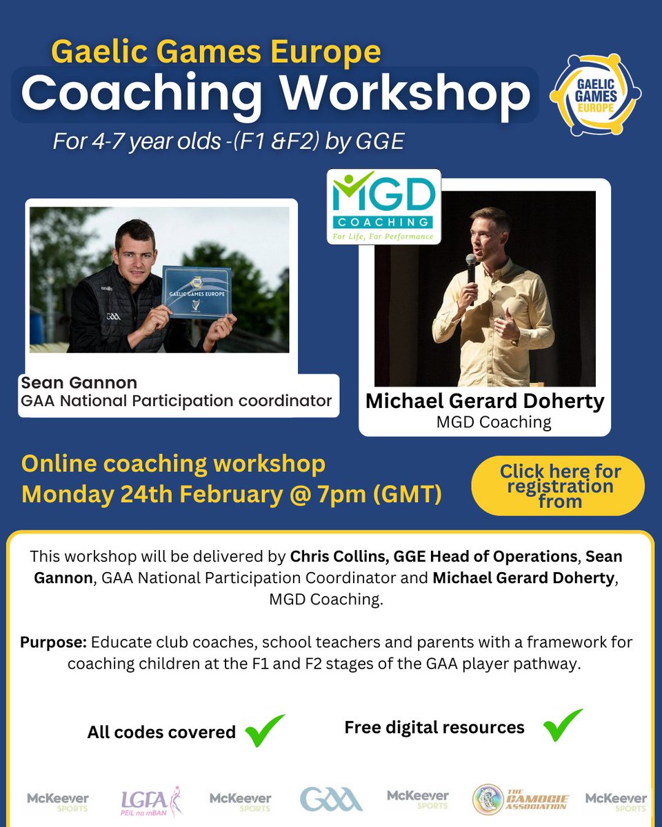 📣 Attention All Youth Coaches!

Europe Online coaching workshop tailored for coaches working with children aged 4-7 years old!

🗓 Date: Monday, 24th February
⏰ Time: 7 PM (GMT)
📍 Location: Online (via Teams)

➡️ Register here: forms.office.com/e/R4sXtx4RwH