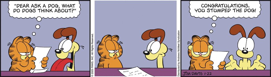 DailyGarfcast's tweet image. Garfield by Jim Davis for Wed, 22 Jan 2025