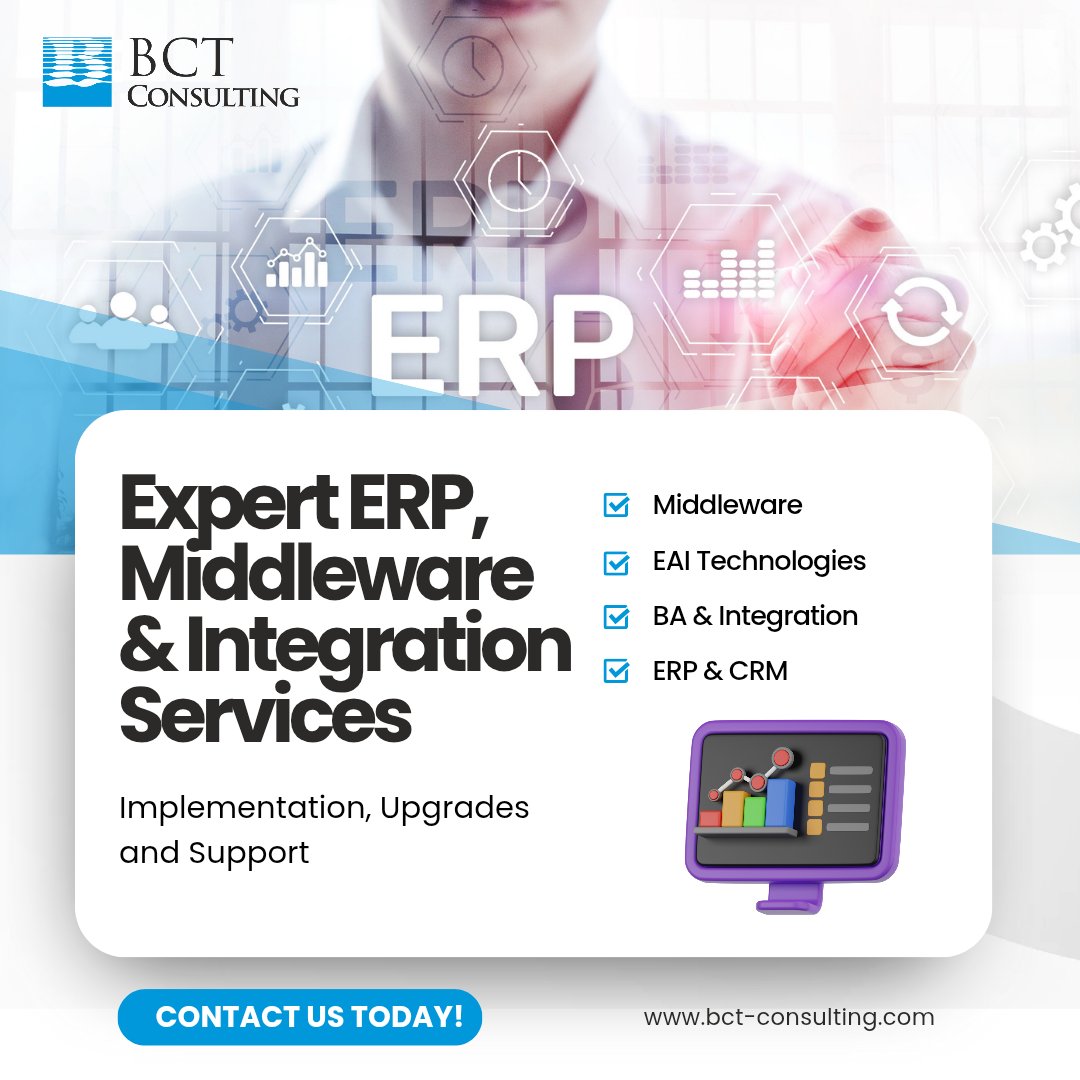 BCTCGlobal's tweet image. Transform your business with our ERP, Middleware & Integration Services!
- Consolidate critical data
- Integrate siloed systems
- Unlock real-time insights
Let’s redefine operational efficiency together.
#ERPIntegration #MiddlewareSolutions #BusinessAnalytics #BCTCGlobal