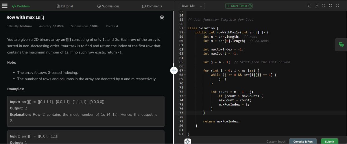 DryIndex's tweet image. #Day11 Data Structure   
 
Topic: 2D Array     
1⃣ Row With Maximum 1s {{GFG}, {LC2643}}  
2⃣Find median in row wise sorted matrix {GFG}
geeksforgeeks.org/find-median-ro…
#DataStructure #DataStructureX #DSA