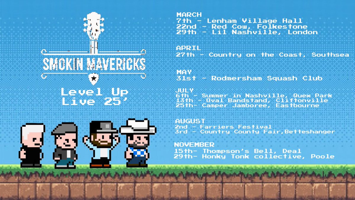 SmokinMavericks's tweet photo. A reminder of our confirmed shows for 2025 (so far)

#smokinmavericks #levelup #ukcountrymusic https://t.co/omQ8KBUv2o