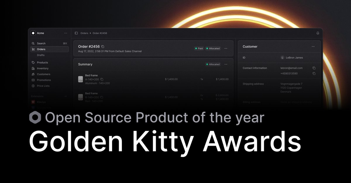 medusajs's tweet image. Medusa 2.0 is a finalist for Open Source Product of the Year 🏆

Check out the other contenders and show your support below.

producthunt.com/golden-kitty-a…