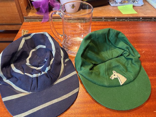 Cricket friends, the more senior especially, <a href="/coachwise01/">tom pearce</a> <a href="/BumbleCricket/">David 'Bumble' Lloyd</a> no offence…do you have any idea what teams these caps are from? They were the late great Graham Tappin’s. Thought the blue could be Dartford, his team, but never seen one like it. Feel free to share
