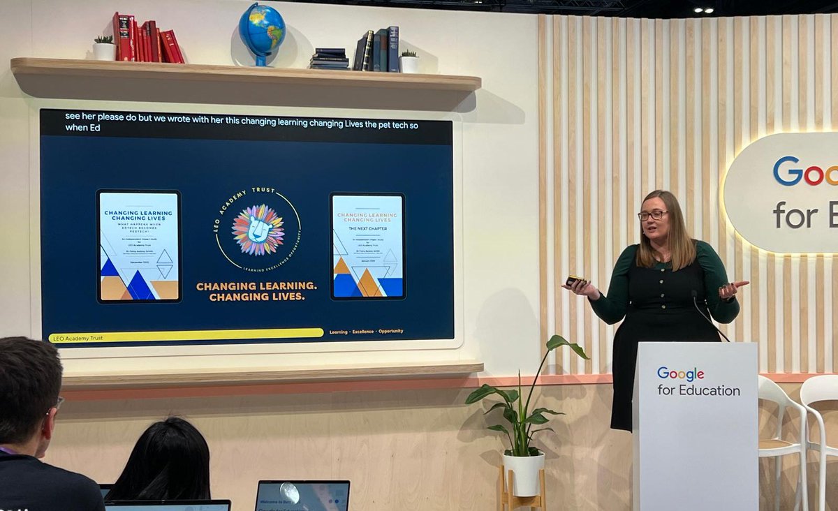 🦁 <a href="/LEOacademies/">LEO Academy Trust</a> at #BettUK2025

<a href="/MissPotter143/">Emma Potter</a> joined <a href="/GoogleForEdu/">Google for Education</a>, to share how we’re using Gemini AI tools to save teachers &amp; leaders time. 

Through the <a href="/GoogleUK/">Google UK</a> AI Works programme, we’ve been developing effective ways to accelerate uptake of AI skills &amp; empower our staff.